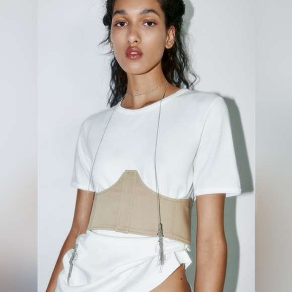 Zara Jewelry - New Zara Long Silver Double Beaded Necklace